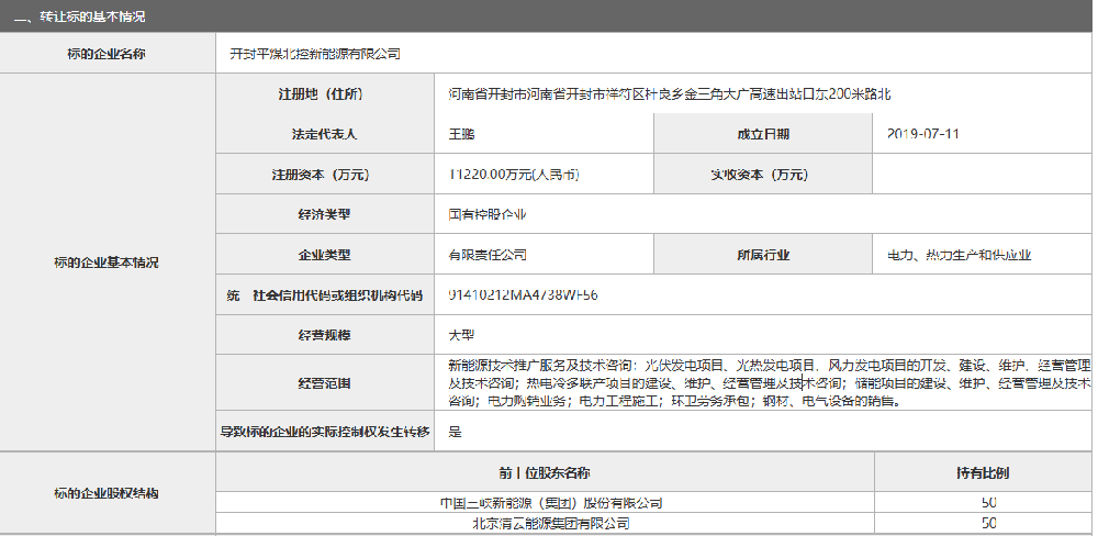 三峡新能源转让新能源公司50%股权